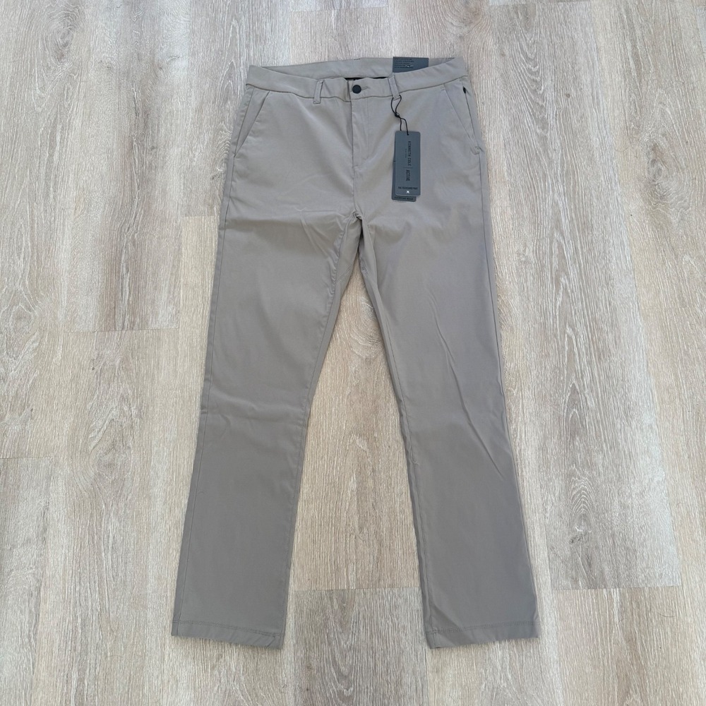 Kenneth Cole Men's Tech Pants Lightweight Stretch Tapered Fit "Gravel" 36x32